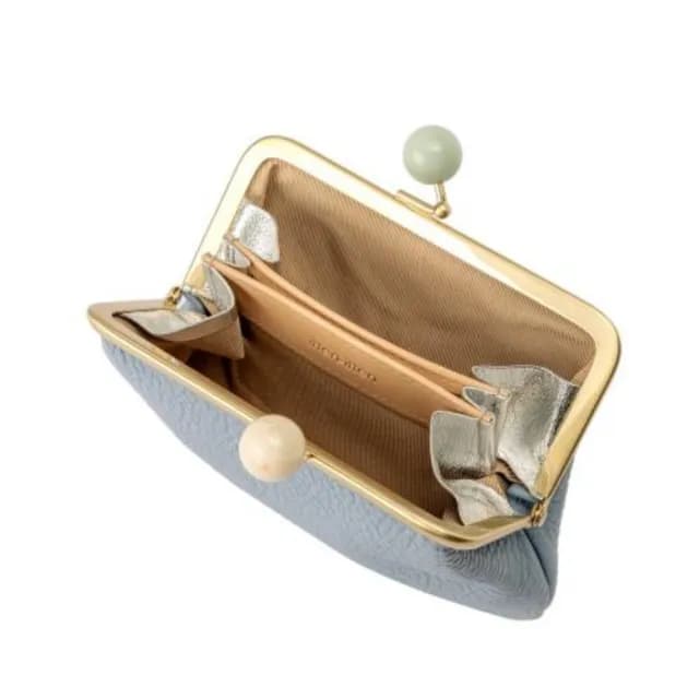 【TOYOOKA KABAN 豐岡鞄】雙11 itten-itten 搭扣迷你錢包 淡藍色(日本製 真皮 口金包 零錢包)