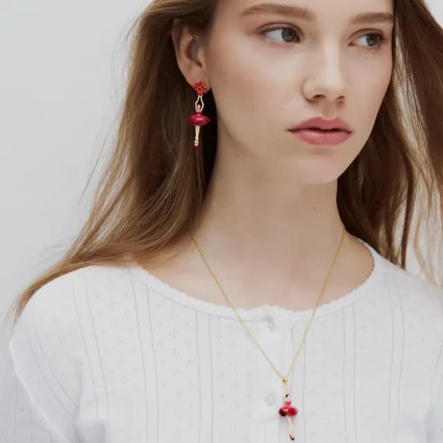 【Les Nereides】芭蕾舞伶-緋影紅耳環