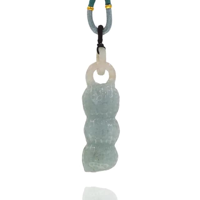 【喜緣玉品】88父親節禮物★天然翡翠吉慶長生果花生玉珮(直)