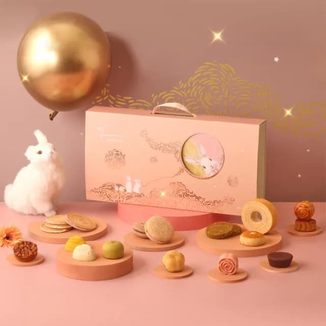 【金格食品】中秋限定采吟月禮盒B款5入組(桃山月餅/廣式月餅/相思麻糬餅)