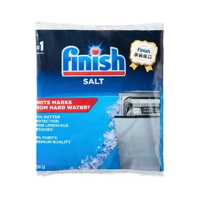 【finish】洗碗機專用 軟化鹽 軟水鹽 1kg/包(正品平輸/ 每次一包/硬水區必備/軟化水質/預防水垢/保養機體)