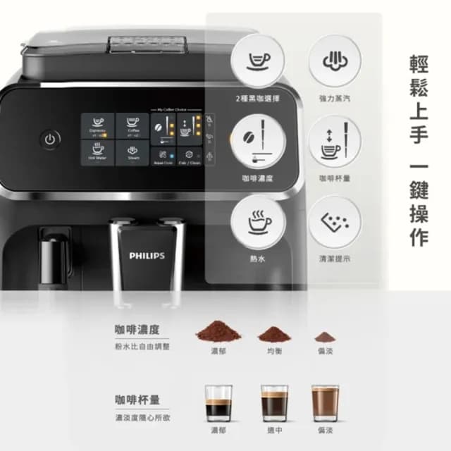 【Philips 飛利浦】全自動義式咖啡機(EP2220)