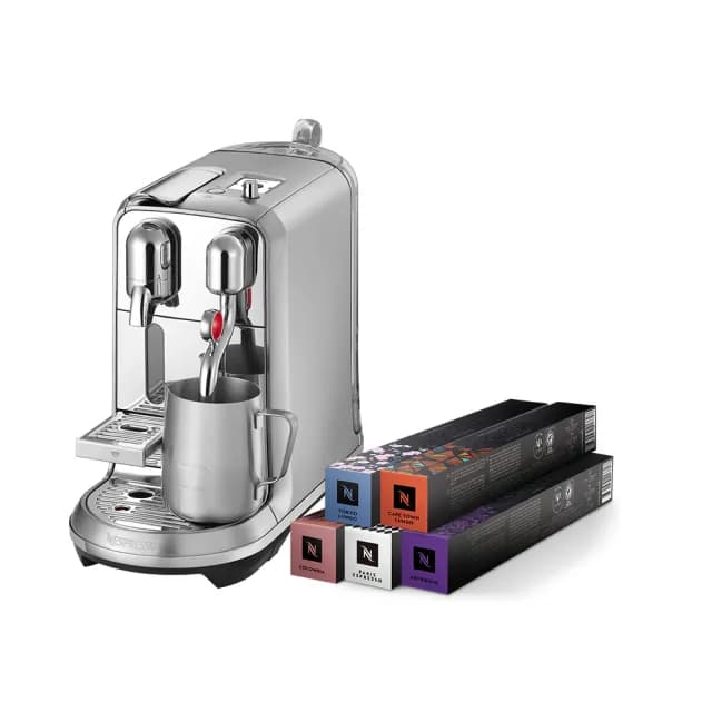 【Nespresso】膠囊咖啡機 Creatista Plus不鏽鋼金屬色 義式 送禮 入厝 奶泡機(訂製咖啡時光50顆組)