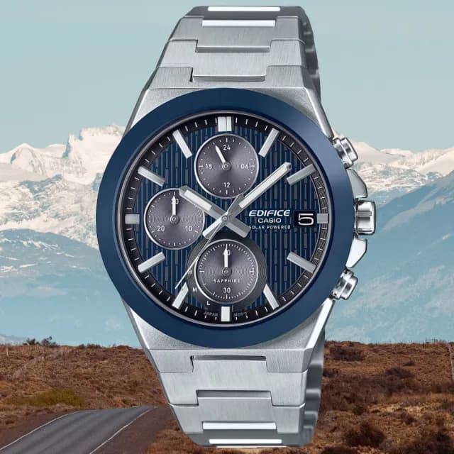 【CASIO 卡西歐】EDIFICE 陶瓷錶圈 太陽能計時腕錶 七夕 情人節 送禮 推薦(EFS-S650D-2A)