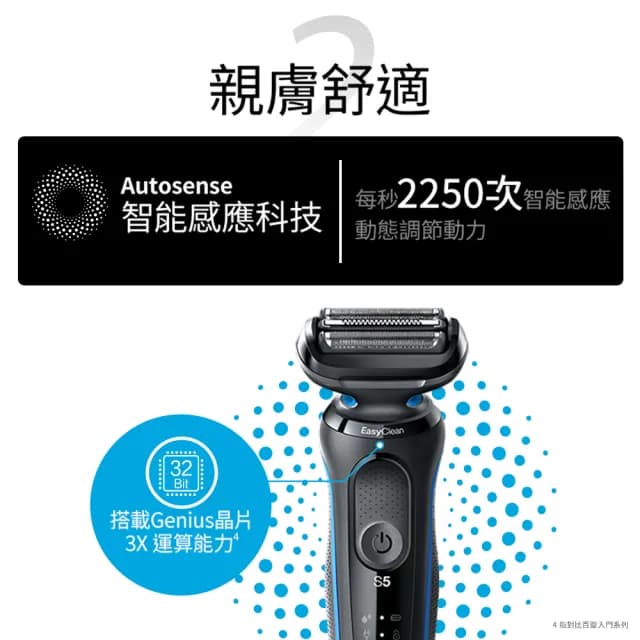 【德國百靈BRAUN】5系列 免拆快洗電動刮鬍刀/電鬍刀 輕鬆高效(51-W1200s)