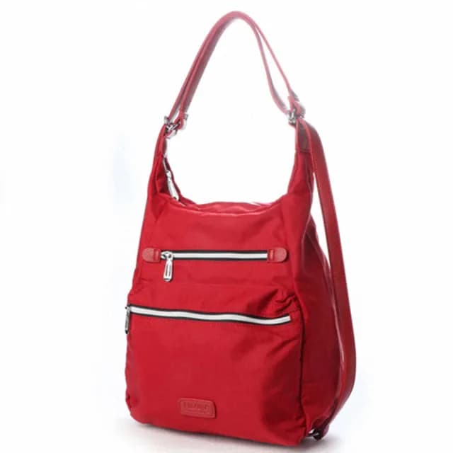 【FIRANO】雙11 情人節禮物 U型可手提/後背尼龍2 WAY 兩用包(黑)