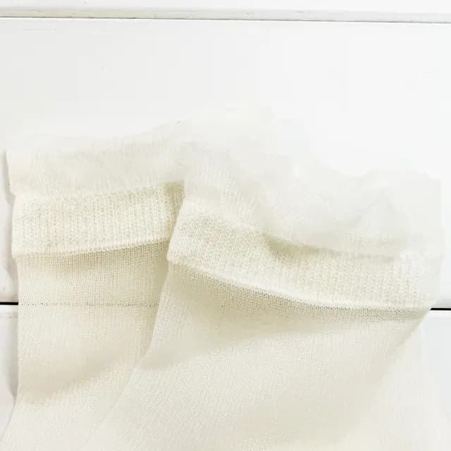 【橘魔法】（5雙一組）奶白蕾絲花紋玻璃透膚短襪(襪子 透明 水晶襪 玻璃襪 透膚襪 女童 童裝 兒童 童襪)