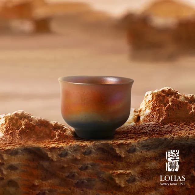 【LohasPottery 陸寶】大漠金沙-長風杯(70ML 原礦陶 茶具茶杯 主人杯 附雅緻收納布袋)