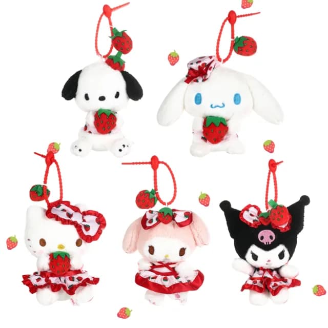 【SANRIO 三麗鷗】美樂蒂玩偶吊飾大耳狗酷洛米帕恰狗凱蒂Kitty鑰匙圈娃娃(送禮女友生日禮聖誕交換禮物)