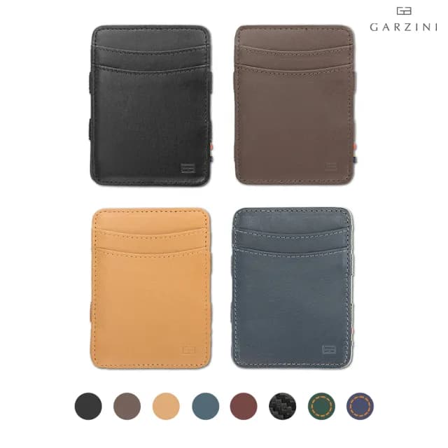 【GARZINI】父親節禮物 翻轉皮夾/零錢袋款/壓紋-四色可選(皮夾 錢包 短夾 卡夾 信用卡夾 名片)