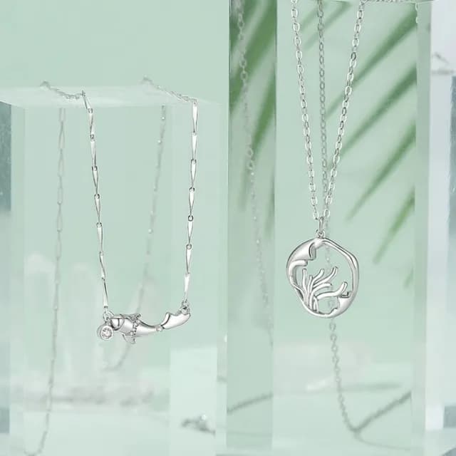 【紐約精品】現貨+預購 頂級925純銀項鍊鎖骨鏈情人節禮物情侶對鍊配件(海葵與小丑魚情侶項鍊2款a1kp35)