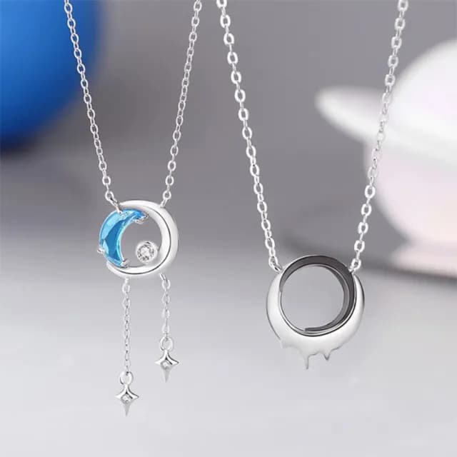 【紐約精品】現貨+預購 頂級925純銀項鍊鎖骨鏈情人節禮物情侶對鍊配件(流星與月情侶項鍊2款a1kp59)
