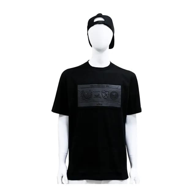 【BOSS】BOSS圖騰圓領短袖T恤(男款/黑)