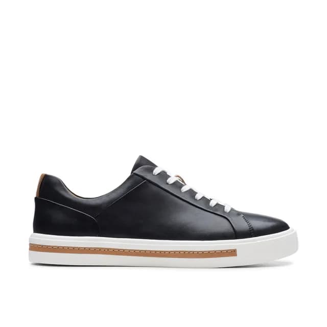 【Clarks】女鞋 Un Maui Lace 輕盈柔韌運動感全皮面綁帶休閒鞋 黑色(CLF41642C)