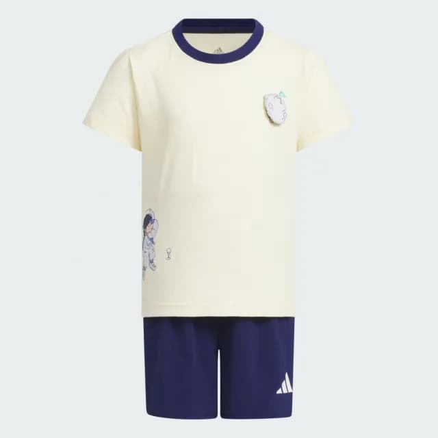 【adidas 愛迪達】運動套裝 短袖/短褲 童裝 JM7978