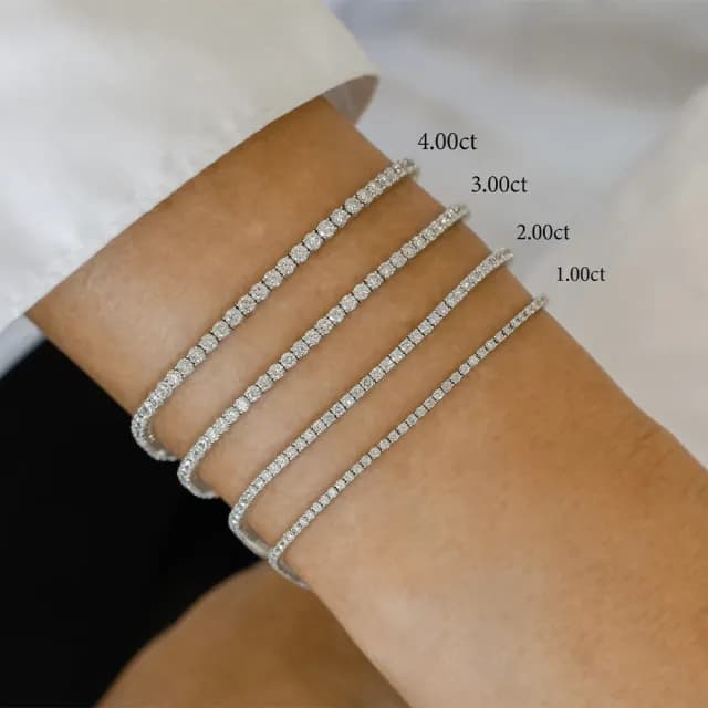 【鉅曜】2克拉鑽石手鍊 淨白等級鑽石(培育鑽石)