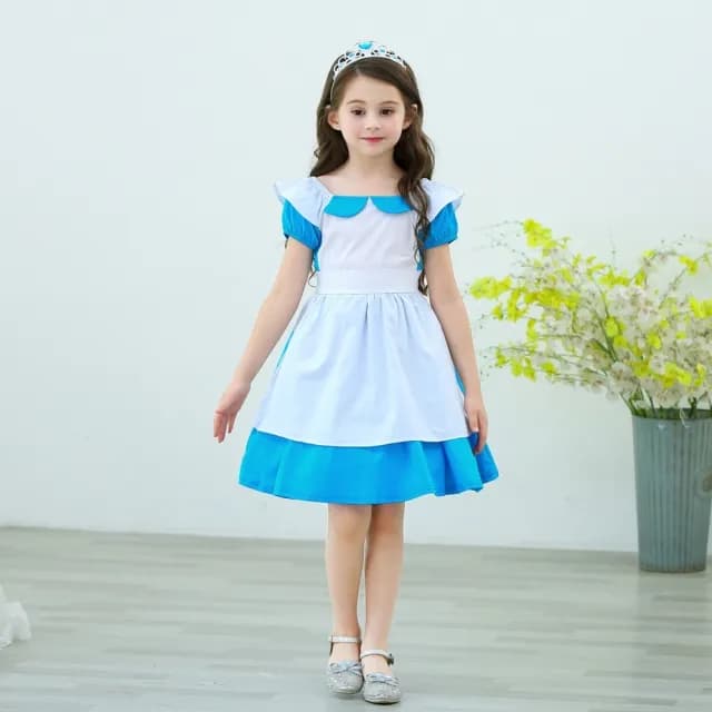 【橘魔法】愛麗絲公主洋裝(女僕 蘿莉塔 灰姑娘 萬聖節 造型服 夢遊仙境 角色扮演 表演 女童 兒童 童裝)