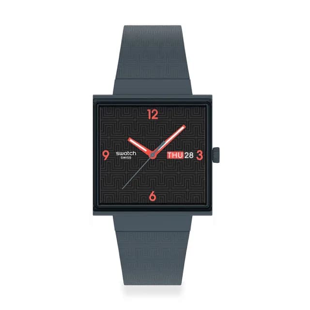 【SWATCH】SQUARED OFF 經典手錶/方形錶/女錶/瑞士製造 SO34M701(33mm)