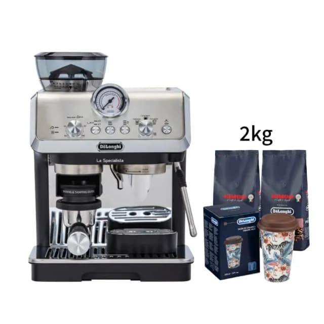 【Delonghi】官方直營 EC9155.MB 半自動義式咖啡機(+ 咖啡豆配件套組)