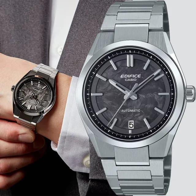 【CASIO 卡西歐】EDIFICE 鍛造碳 跑車系列 機械錶 手錶 畢業禮物 送禮(EFK-100CD-1A)