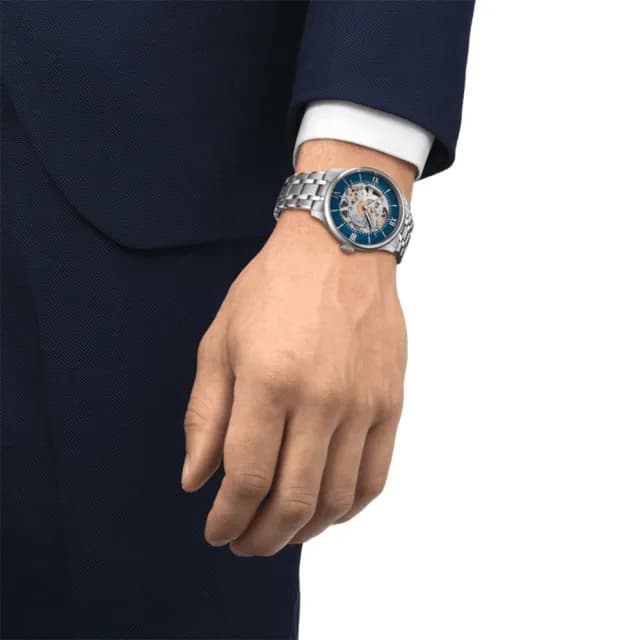【TISSOT 天梭】杜魯爾系列 80小時動力儲存雙鏤空機械錶-39mm 情人節 禮物(T1398361104800)