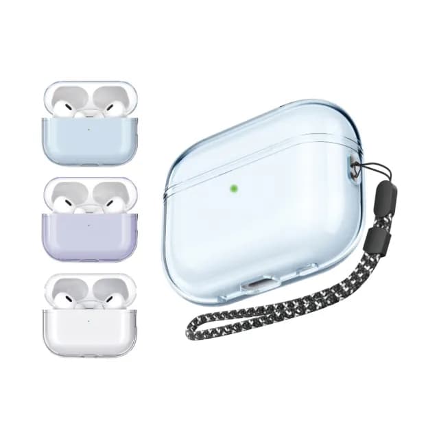 【AHAStyle】AirPods Pro 2代 無線耳機保護殼 防摔透明保護套(附防丟掛繩)