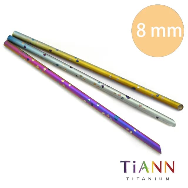 【TiANN 鈦安餐具】環保愛地球 愛心款 純鈦吸管 單支(8mm)