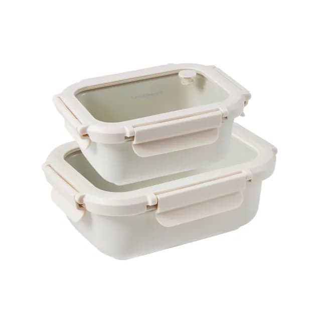 【CorelleBrands 康寧餐具】SNAPWARE Eco Ren陶瓷保鮮盒兩件組(450+680ml)