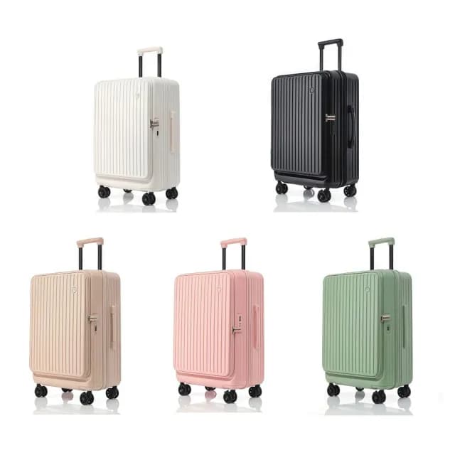 【Clook 鹿客家居】20吋前開式行李箱(登機箱 上開擴充 旅行箱 大容量行李箱 拉桿箱 密碼鎖行李箱)