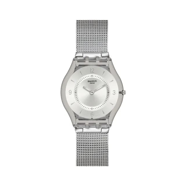 【SWATCH】METAL KNIT 超薄手錶/男錶/女錶/瑞士製造 SS08M100M(34mm)