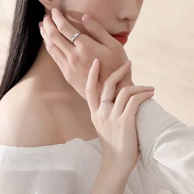 【Lydia】現貨 925純銀可調式魯伯特之淚情侶對戒(聖誕節送禮、情人節禮物、生日禮物)