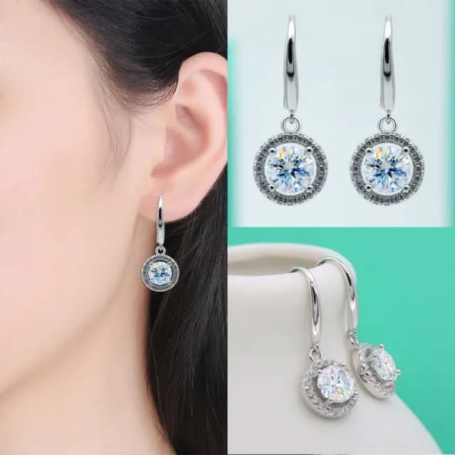 【時尚巴黎】現貨+預購 頂級莫桑鑽石耳環925純銀女銀飾(優精緻潮流耳扣女飾品74lr48)
