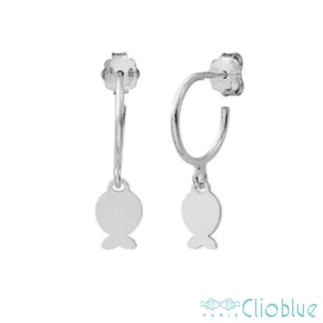 【CLIO BLUE】小金魚耳環 925純銀 純銀耳環 圈圈耳環 小魚耳環(法國巴黎品牌/925純銀)