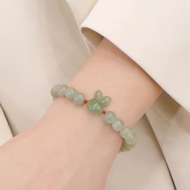 【MoonDy】雙11 8mm 手鍊 手串 和田玉 玉手鍊 兔子手鍊 串珠手鍊 百搭飾品
