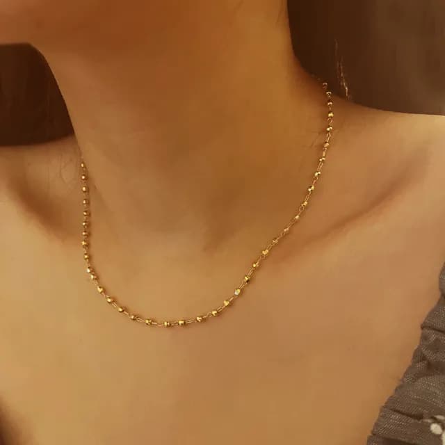 【CReAM】Yolanda極致閃耀銅鍍金色切面圓珠耀眼女項鍊(生日 禮物 送禮 禮盒)