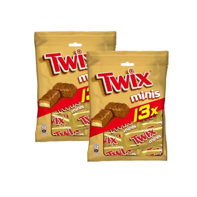 即期品【Twix特趣】迷你焦糖夾心巧克力 樂享包 130g*2包(零食/點心)