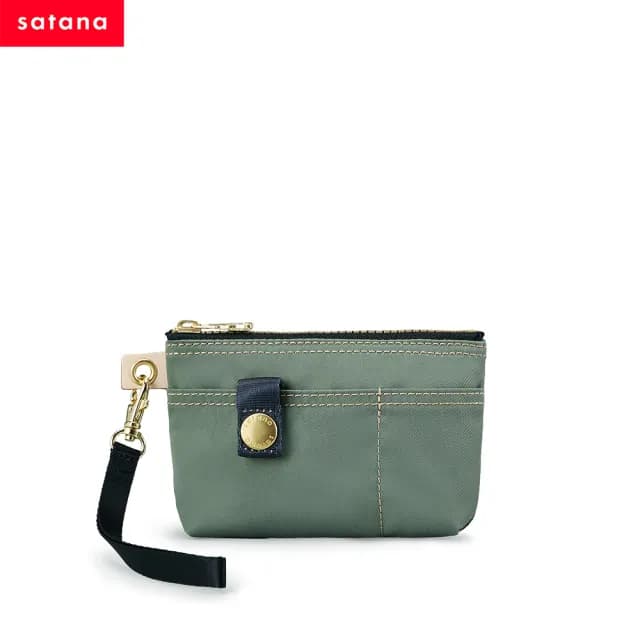 【satana】雙11限定★Soldier 實用拉鍊化妝包/零錢包(抹茶拿鐵)