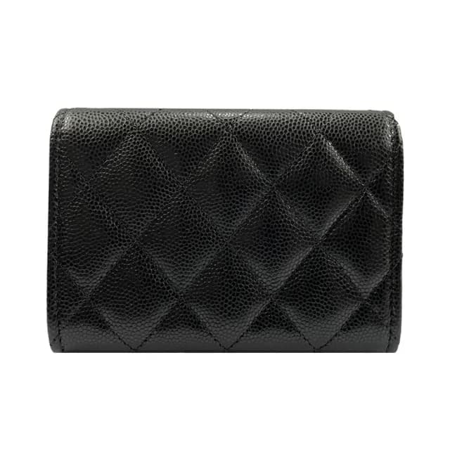 【CHANEL 香奈兒】AP4719經典雙C立體LOGO扣式零錢包/短夾(黑色)