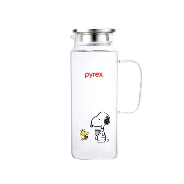【CorelleBrands 康寧餐具】PYREX SNOOPY美味早午餐耐熱玻璃水壺-1900ml