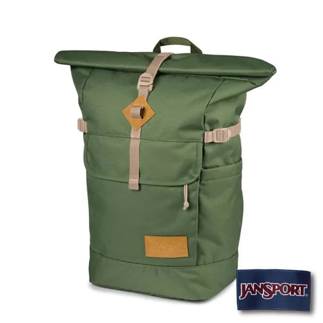 【JANSPORT】情人節禮物 HATCHET ROLLTOP 戶外系列後背包(軍綠色)