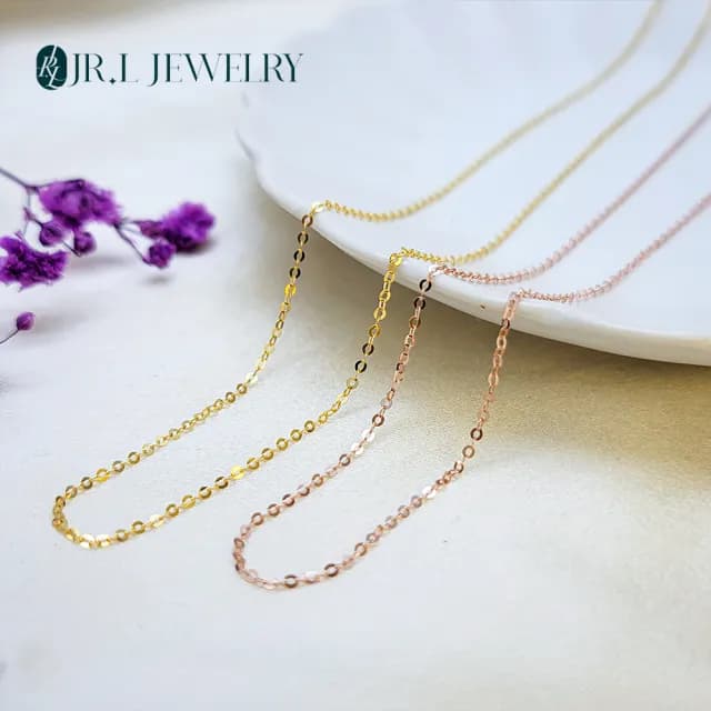 【JR.L金瑞利珠寶】週年慶 18K金項鍊 跳舞鍊 5G素鍊(18K金項鍊)