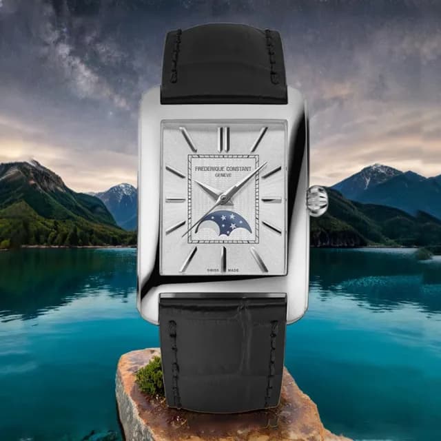 【CONSTANT 康斯登】Classics Carree 方形月相機械錶 女錶 手錶 禮物 送禮 推薦(FC-333S4C6)