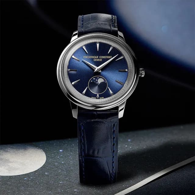 【CONSTANT 康斯登】Classics Moneta Moonphase 月相石英手錶 中性錶 禮物 送禮 推薦(FC-206N3S6)
