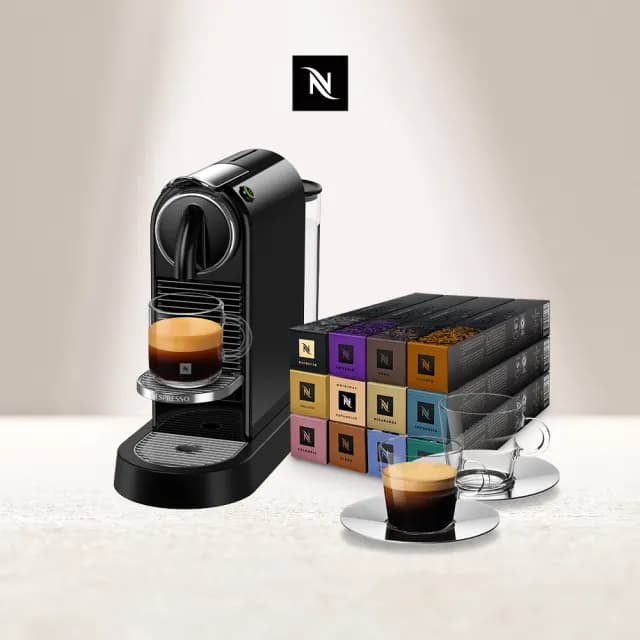 【Nespresso】特價到今天！膠囊咖啡機 CitiZ_魅力黑(探索禮盒120顆迎新會員組/義式)
