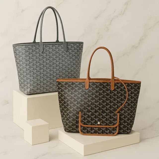 【GOYARD 高雅德】Saint Louis PM經典LOGO圖紋子母手提/托特包(顏色任選)