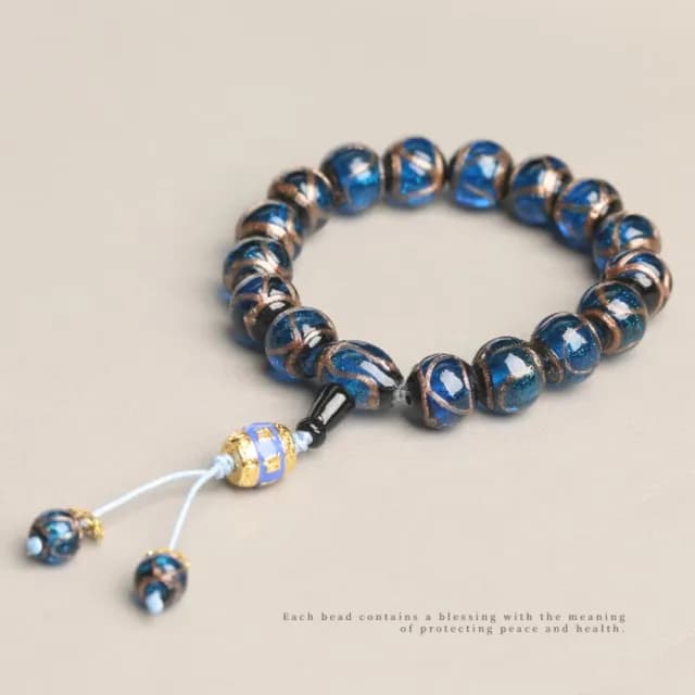 【寺安】平安喜樂香灰琉璃手鍊(手環 佛珠 手飾 轉運 運勢 五行 男女通用)
