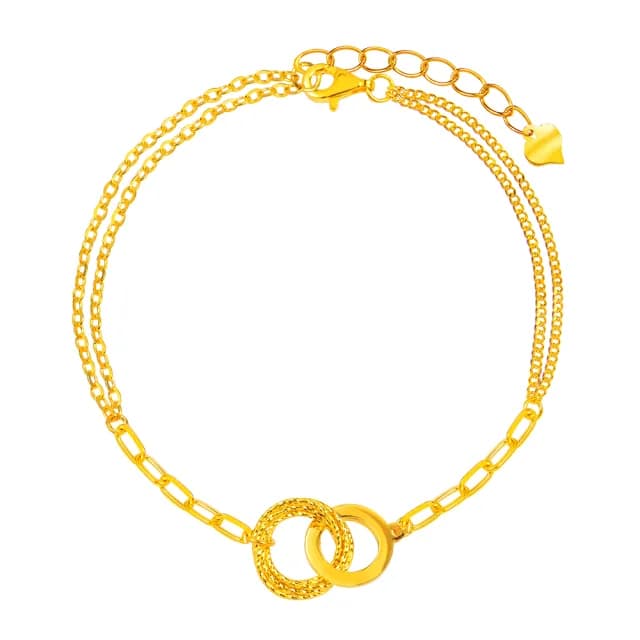 【Just Gold 鎮金店】扣住心 黃金手鍊