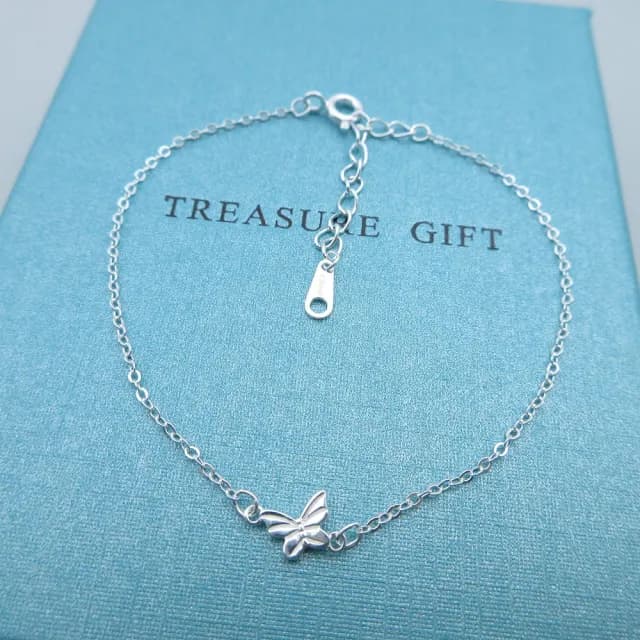 【海洋盒子】細版小蝴蝶設計S999純銀手鍊(女用手鍊)