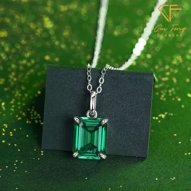 【CF鑽飾】項鍊 培育祖母綠《無心之雅》雙11限定禮物(情人節 哥倫比亞祖母綠 祖母綠項鍊 生日)