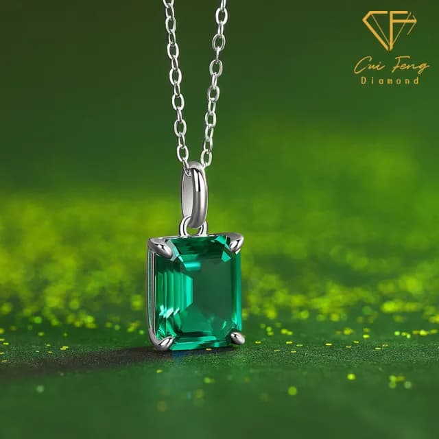 【CF鑽飾】項鍊 培育祖母綠《無心之雅》雙11限定禮物(情人節 哥倫比亞祖母綠 祖母綠項鍊 生日)